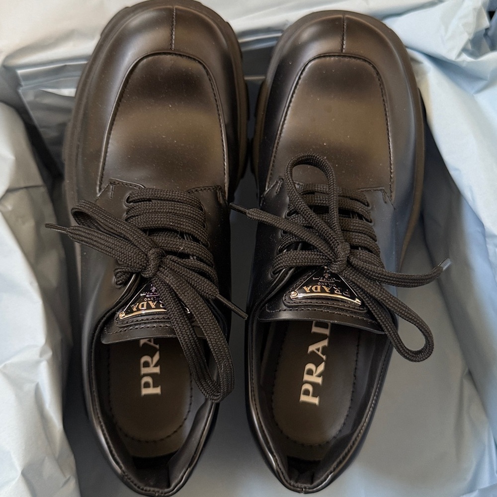 Prada lace-up platform shoes